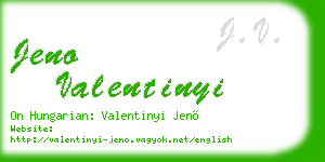 jeno valentinyi business card